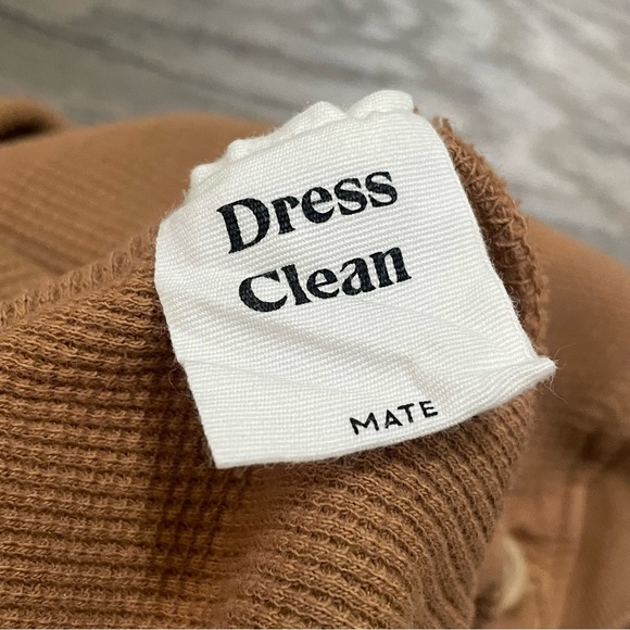 🔥CLEARANCE🔥 Mate the Label Organic Cotton Thermal Henley Top Long Sleeve Camel - Picture 7 of 10